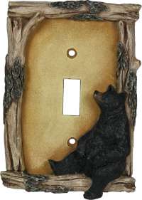 Cabin Lodge Bear Single Switch Plate Cover
