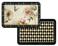 * ONLY 2 SETS LEFT 4 Plastic Placemats French Bouquet Floral