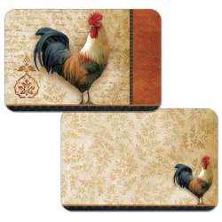 ! 4 Vinyl Plastic Farmhouse Theme Placemats Signature Rooster