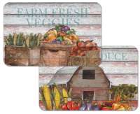* 4 Wipe-Clean Reversible Plastic Placemats Farm To Table