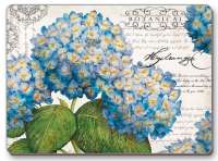 2 CorkBacked Hardboard Placemats Floral Blue Hydrangeas