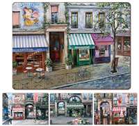 * 4 CorkBack Hardboard Placemats Village Square Cafe