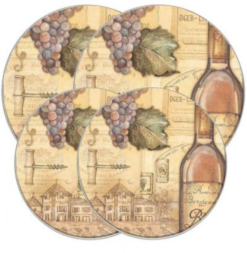 ~ Vineyard Round Wine Bottle-Grape Burner Covers
